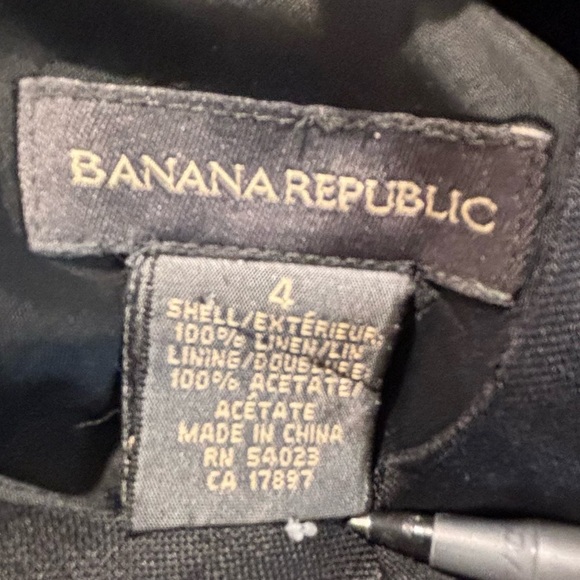 BANANA REPUBLIC Sz 4 100% Linen Shift Dress Lined Fit and Flare Style Scoop Neck - Picture 5 of 6